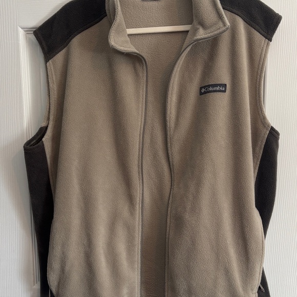 Columbia Men's Beige and Dark Gray Fleece Vest Size XL - Picture 5 of 6